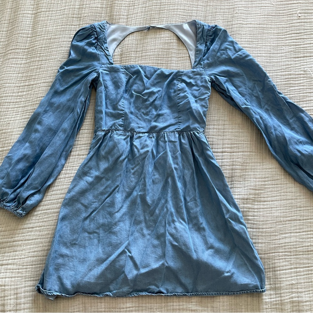 Open Back Chambray Dress